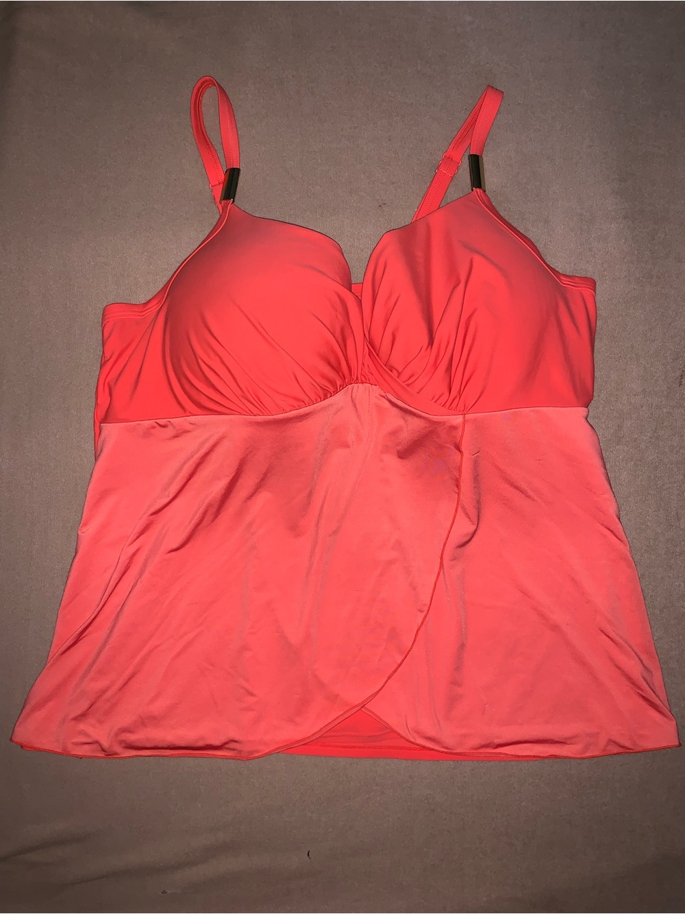 EUC! Swim by Cacique Tankini Swim Top Balconette size 44DDD Coral
